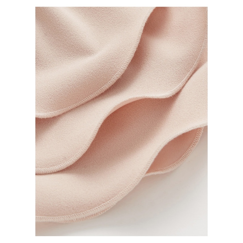 Nude Tiered Ruffle Sleeve Bodycon Dress - Picture 6 of 6